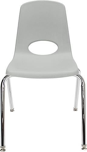 Miniatura 4 de Factory Direct Partners 10384-LG - Silla escolar apilable de 18 pulgadas, asiento apilable para estudiantes con patas de acero cromado y