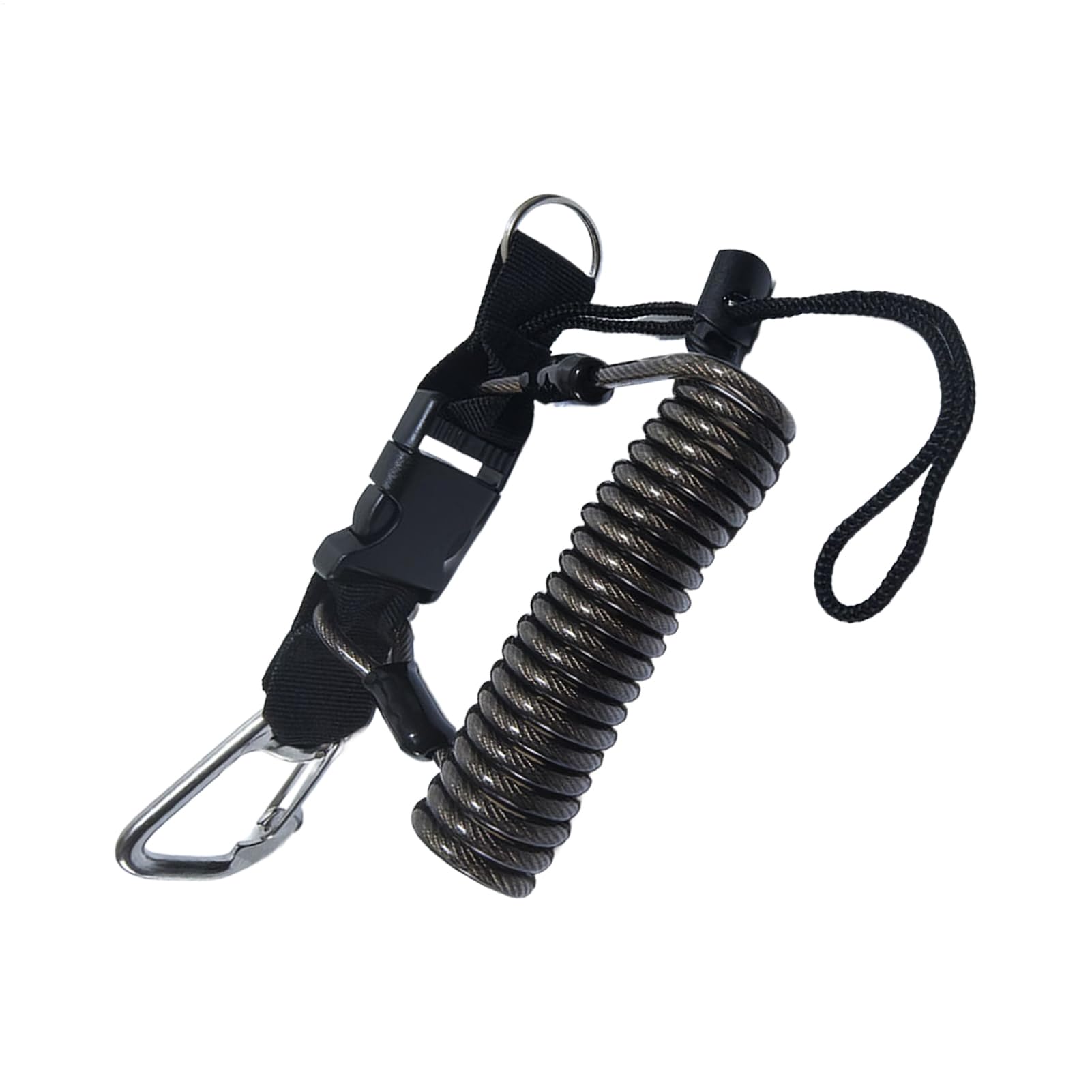 Diving Lanyard, Quick Release Metal Buckle, Stainless Steel Underwater Gear for Diving, Spring Coiled Camera Lanyard Set, Sturdy Safety Strap With Secure Hook, Climbing Camping Securing Outdoor Sport