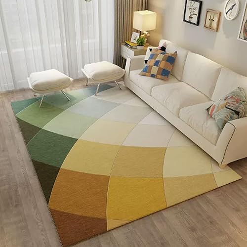 Miniatura 9 de tyfuture Alfombra suave y esponjosa para dormitorio antideslizante de lujo fácil de limpiar estilo moderno duradera para pasillo sofá estudio color