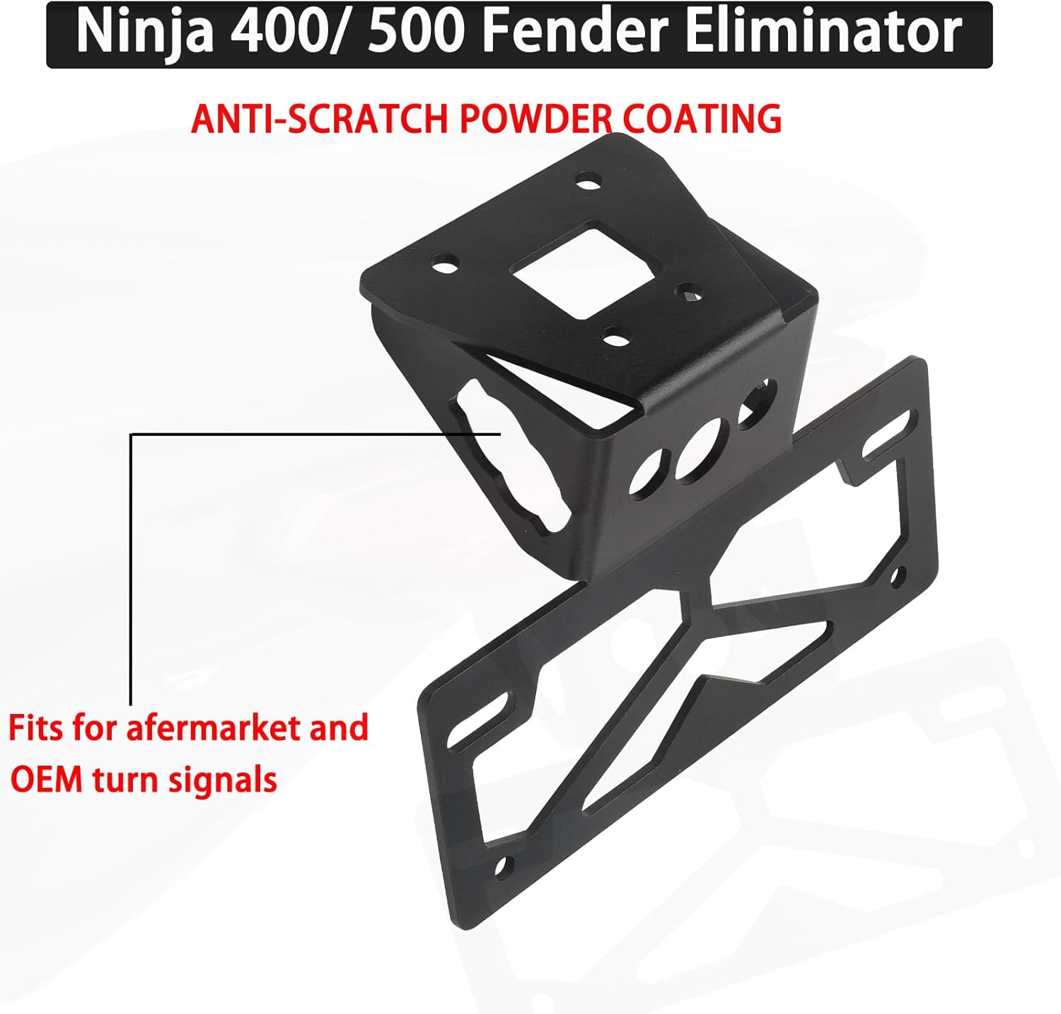 LKV Ninja 500 400 Fender Eliminator Tail Tidy Kit Compatible with 2018-2024 Kawasaki Z400 Ninja 250 License Plate Bracket Holder Mount