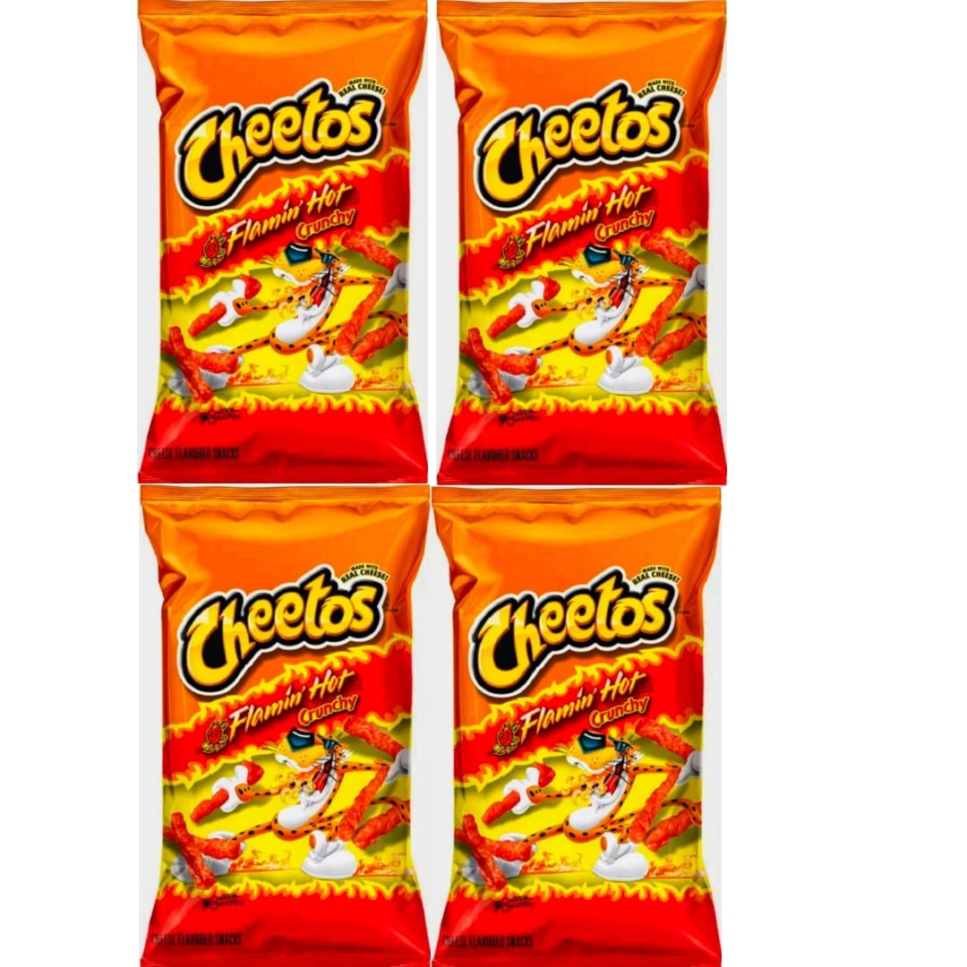 Cheetos Flamin Hot Crunchy 8oz/226g (Pack of 4)