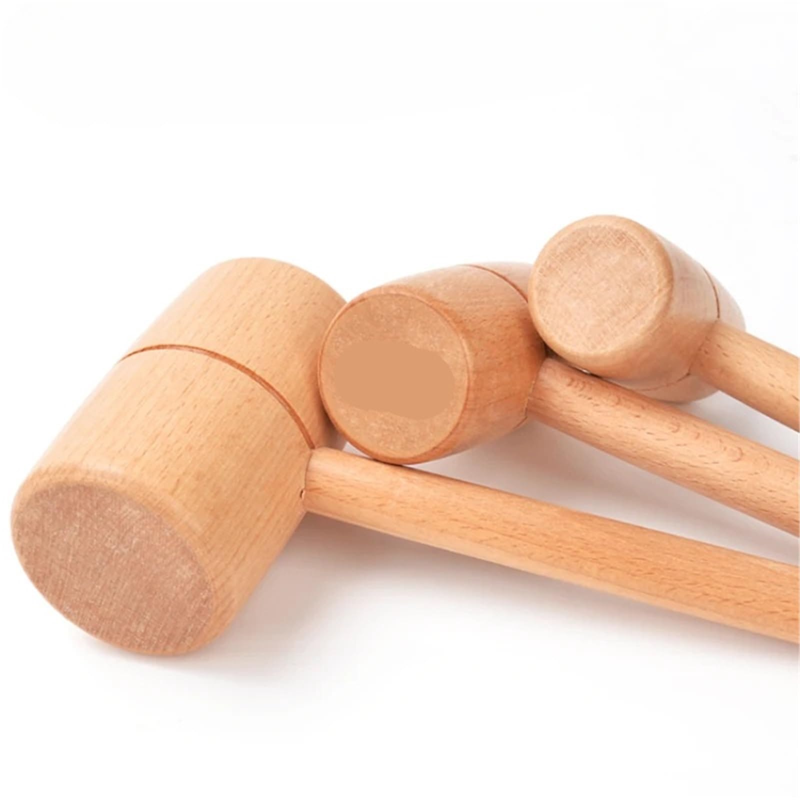 Martillo de madera Martillo de mazo for tallar carpintería, Mini haya, herramientas manuales bricolaje específicas, cabeza redonda/cuadrada madera, 1 ud para superficies delicadas(L-Round)