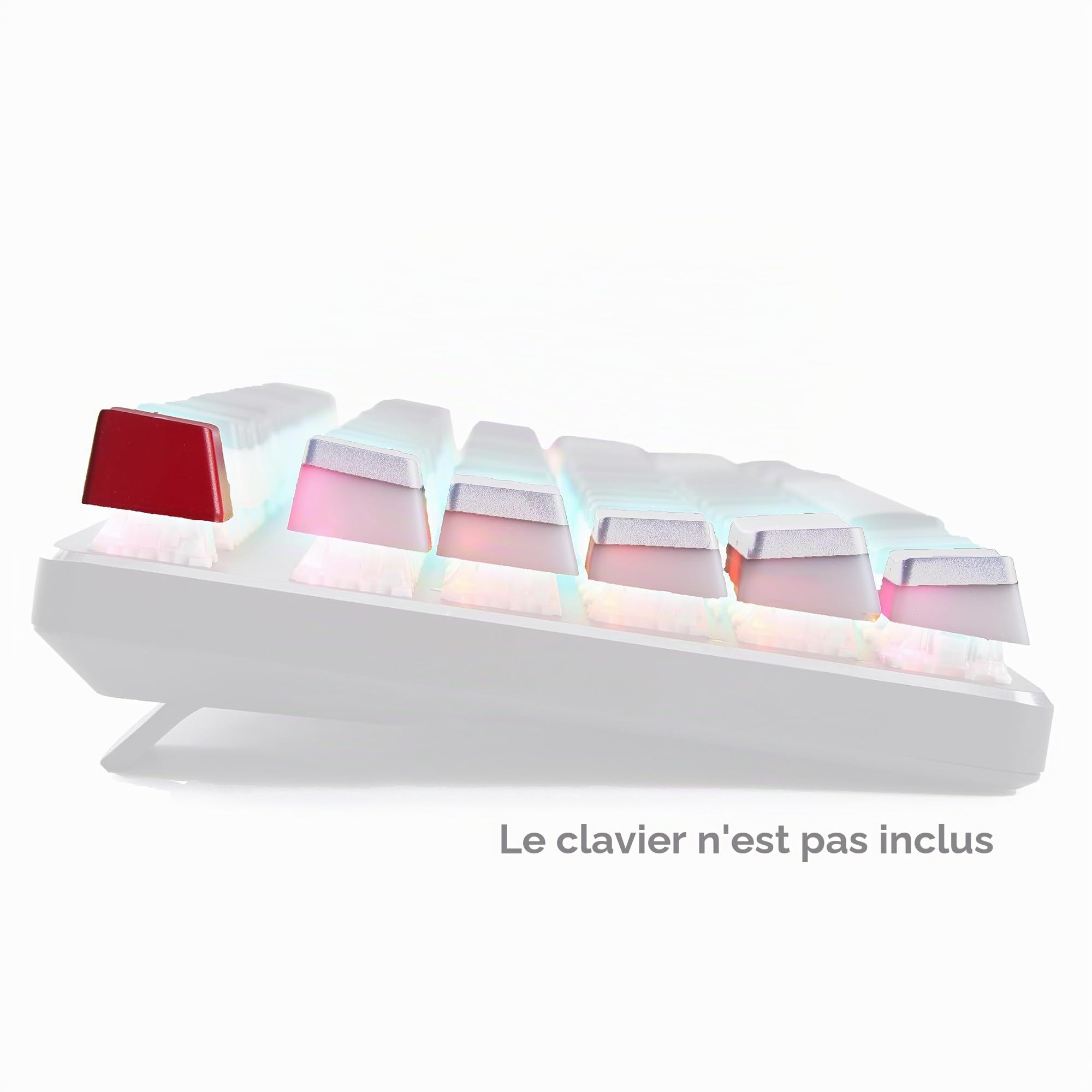 Glorious PC Gaming Race Compatible Aura Keycaps - 105 Keycaps, ANSI, US-Layout, weiß