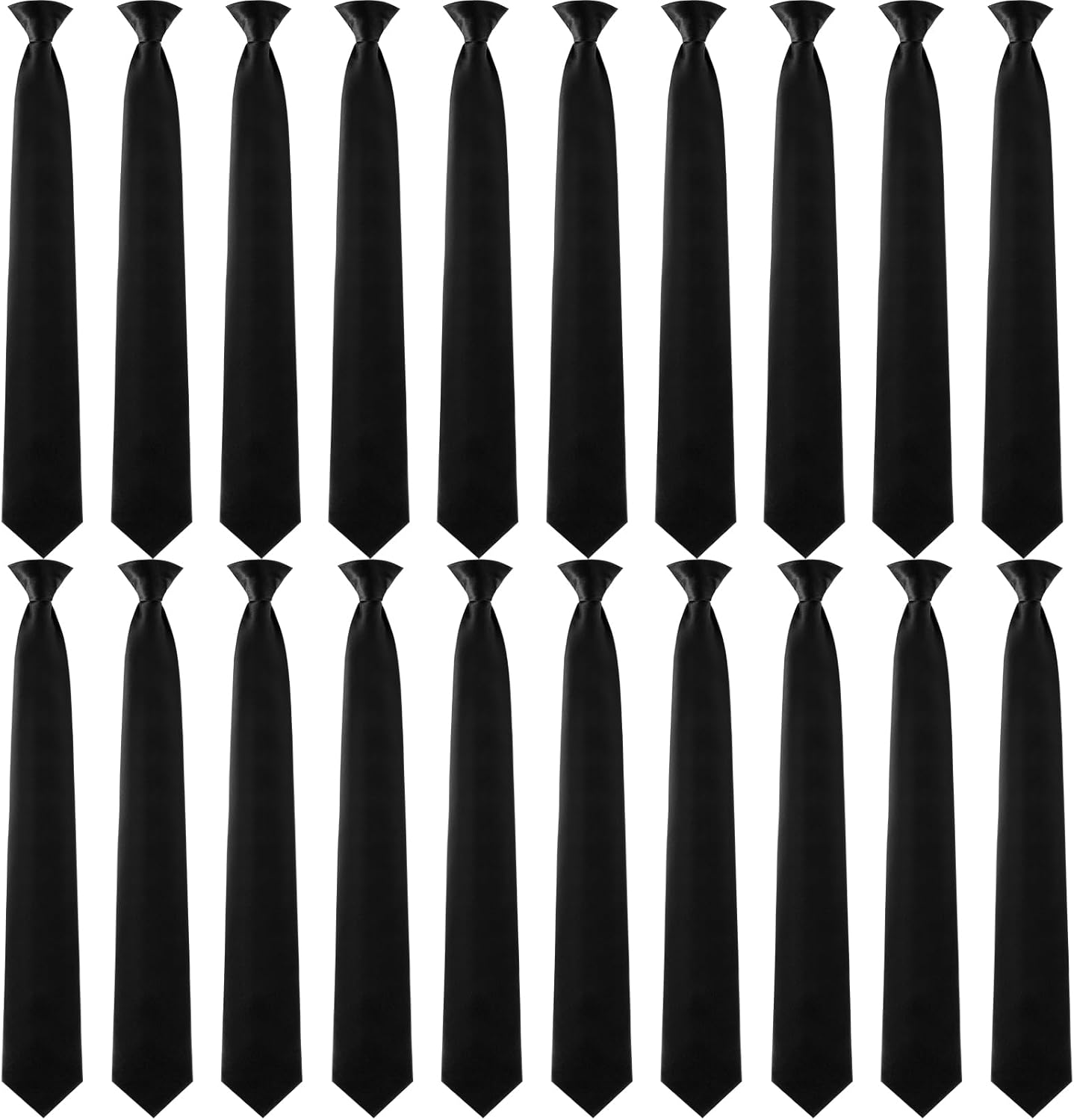 Haysandy Clip on Ties for Men Solid Color Graduation Men's 20 Inch Pretied Uniform Solid Color Clip on Tie Costume