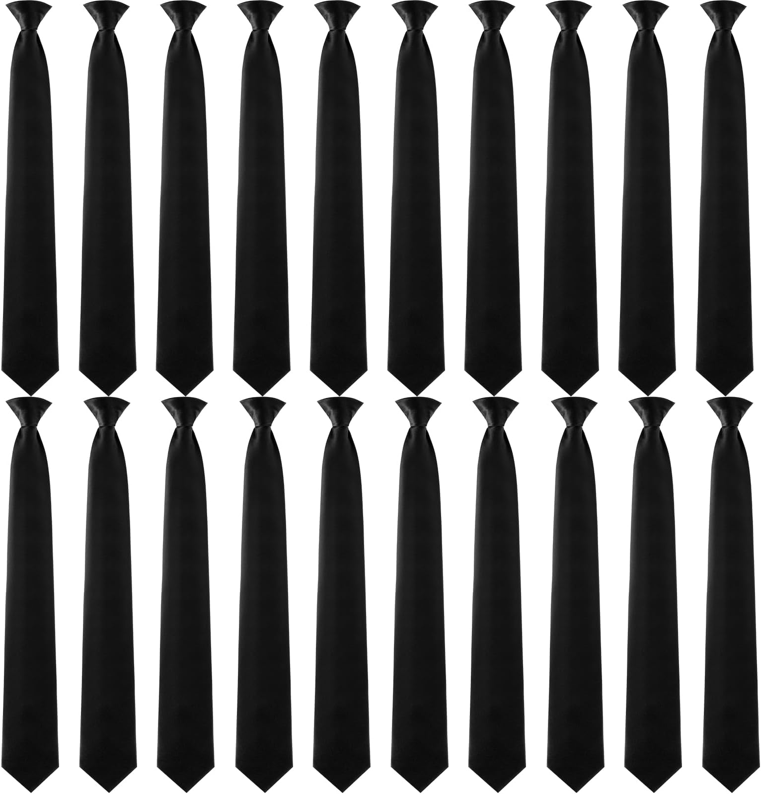 Clip on Ties for Men Solid Color Graduation Men's 20 Inch Pretied Uniform Solid Color Clip on Tie Costume Office
