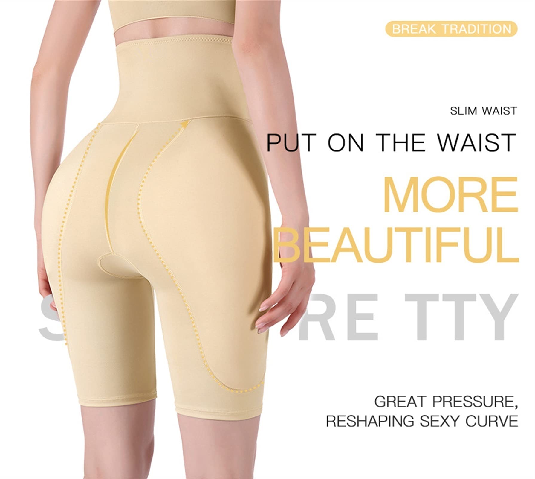 LYGBAOFUL Short Gainant Taille Haute pour Femmes, Compression, contrôle du Ventre, Cuisses, Plus Mince, avec Coussinets de Hanches