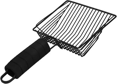 Fydun Pala de metal reutilizable para gatos, pala de tamiz para mascotas, suministros para gatos y mascotas, amplia gama de usos (L (8.5 x 5.5 x 3.9