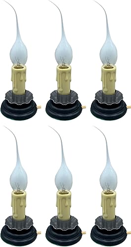 Creative Hobbies Lámpara de vela rústica de campo, interruptor de encendido/apagado, borde de metal, enchufe, 5 pulgadas de alto en total | Paquete