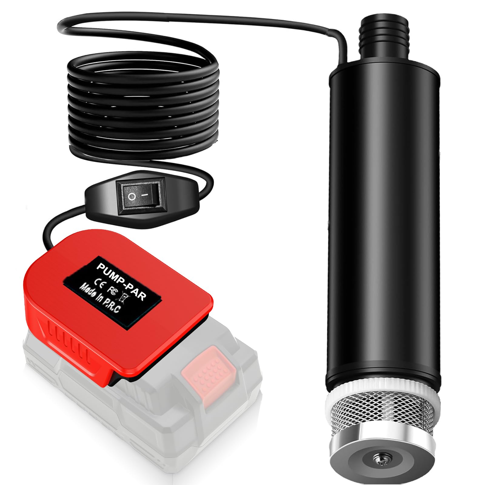 Bomba sumergible 635 GPH para batería Parkside XTEAM de 20 V, bomba de agua inalámbrica con filtro de sedimentos, bomba de transferencia de 100 W a pilas con alto flujo para piscina, jardín