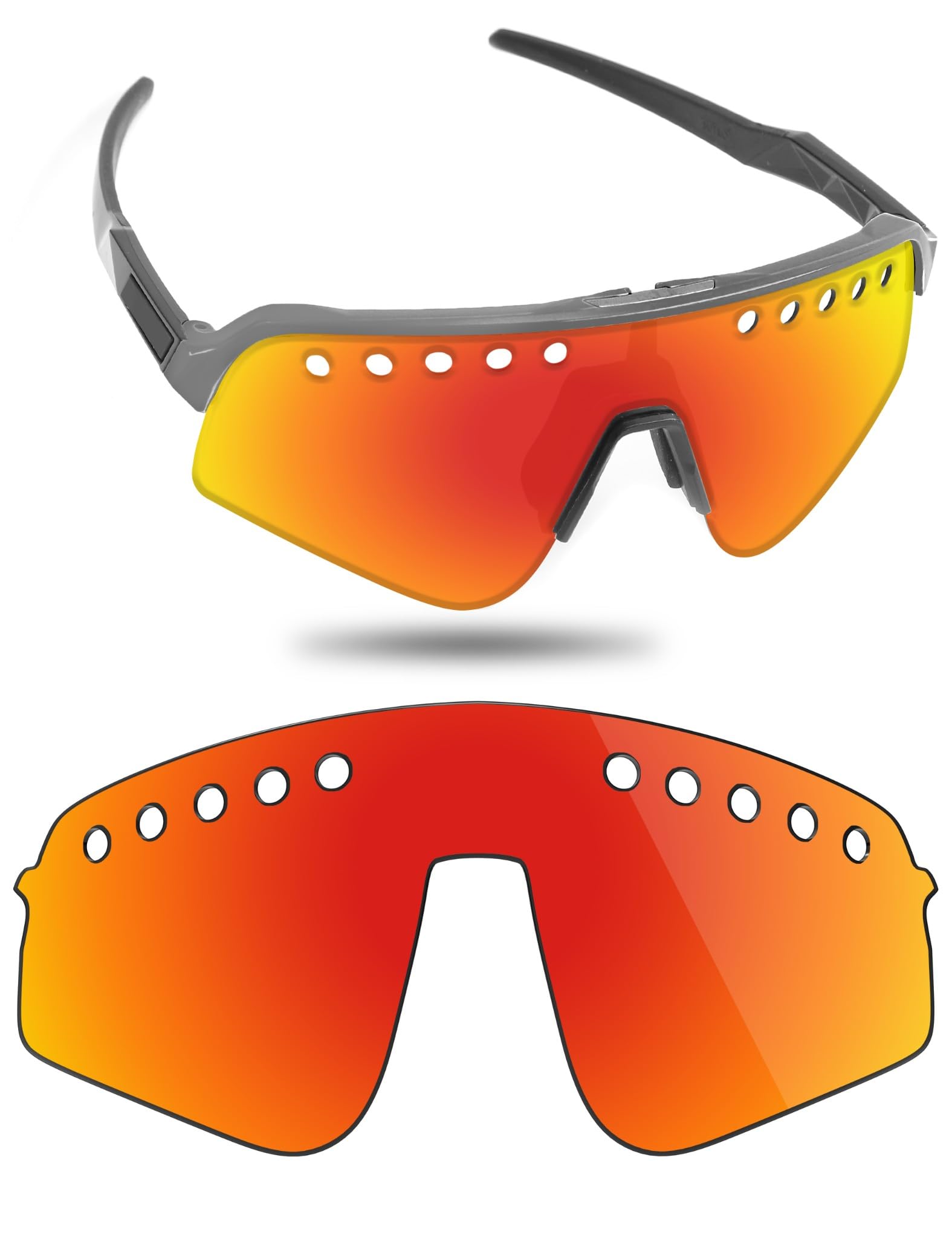 Fiskr Lentes polarizadas de repuesto compatibles con gafas de sol Oakley Sutro Lite Sweep ventiladas, resistentes a los impactos y ajuste perfecto