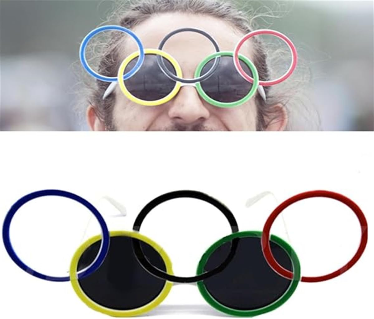 Vinxan Olympic Sunglasses - 2024 Olympic Ring Glasses,Olympic Five Rings Party Glasses,Sports Party Decorations Game Sports Paper Eyeglasses for Summer Sports Activity Party