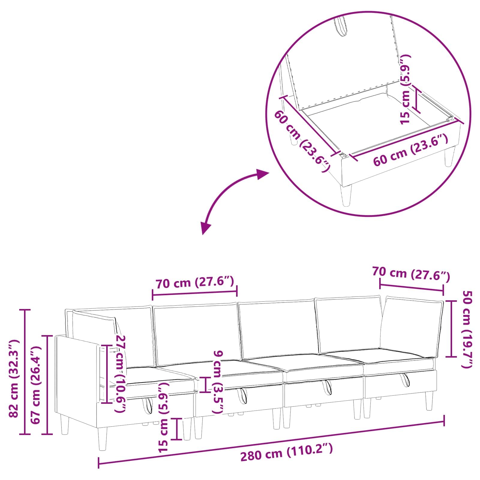 Zestaw mebli do salonu, 4-częściowy, kremowy materiał, tapicerka z ramą ze sklejki i nogami z tworzywa sztucznego, sofa narożna i kanapa do salonu, ergonomiczny, trwały, łatwy w pielęgnacji