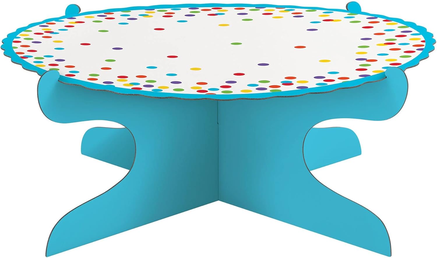 Round Cardboard Cake Stand Dotted Rainbow Design 14