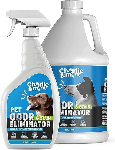 Charlie Max Spray eliminador de olores y manchas para mascotas Limpiador a base de plantas elimina orina olores de mascotas manchas de perros