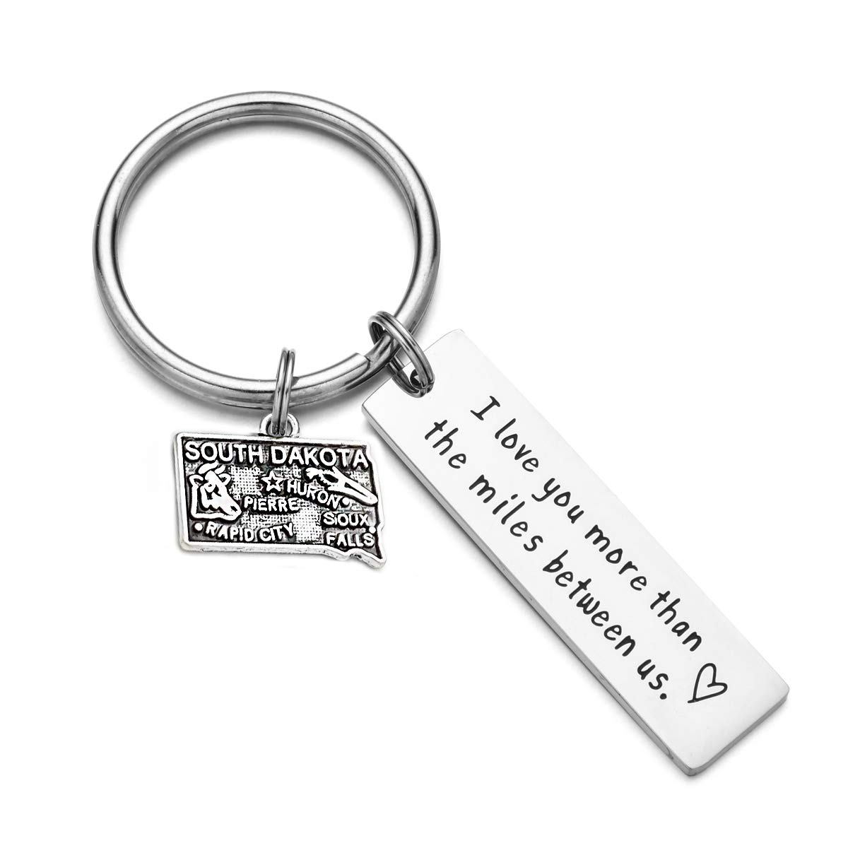 Yixinjew State Map Couples Keychain I Love You More Than The Miles Between Us Valentine's Day Gifts