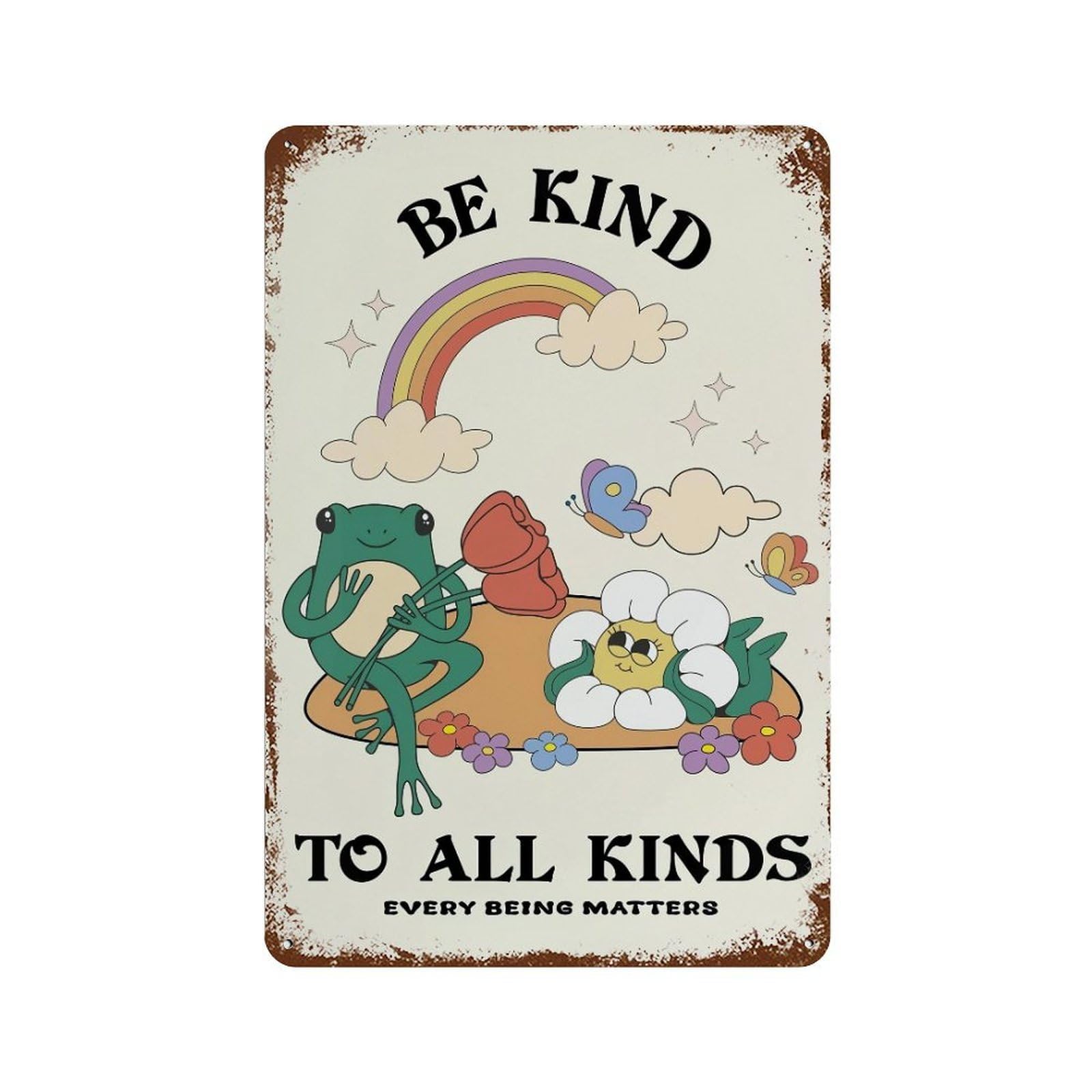 xiaoxiaoshen Be Kind To All Kinds Affirmation Wall Decor Art Metal Tin Poster Modern Home Decor Art Home Bar Shop Decorations Vintage Sign 30x20cm