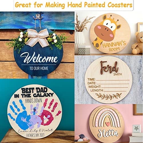 12 Inch Wood Circles For Crafts, 10Pcs Unfinished Crafts Wood Rounds, Diy Wooden Blanks For Cricut Projects, Door Hanger, Wood Burning, Painting, Fathers Day Gifts, Home Decorations (10Pcs) #TOP3