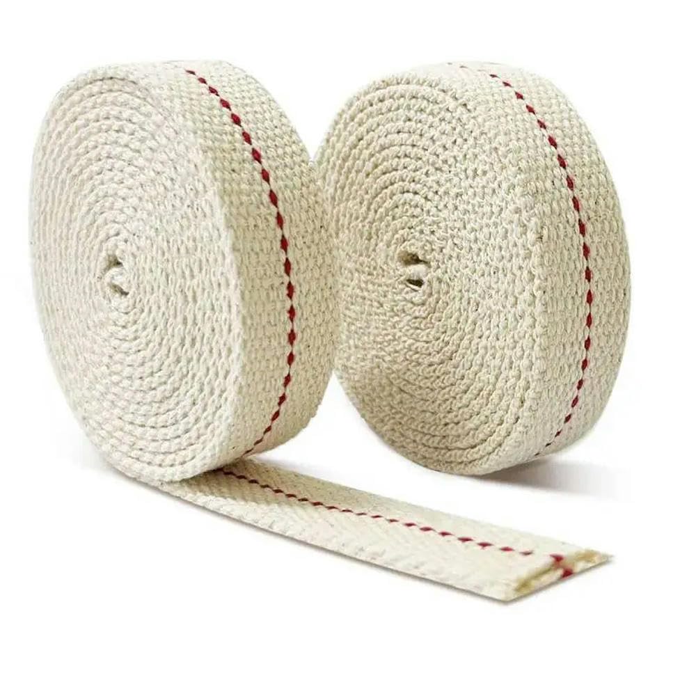 Wymień mocny knot z bawełny 2 szt. białych bawełnianych knotów naftowych 0,8-2 cm x m(1cm X 2m)