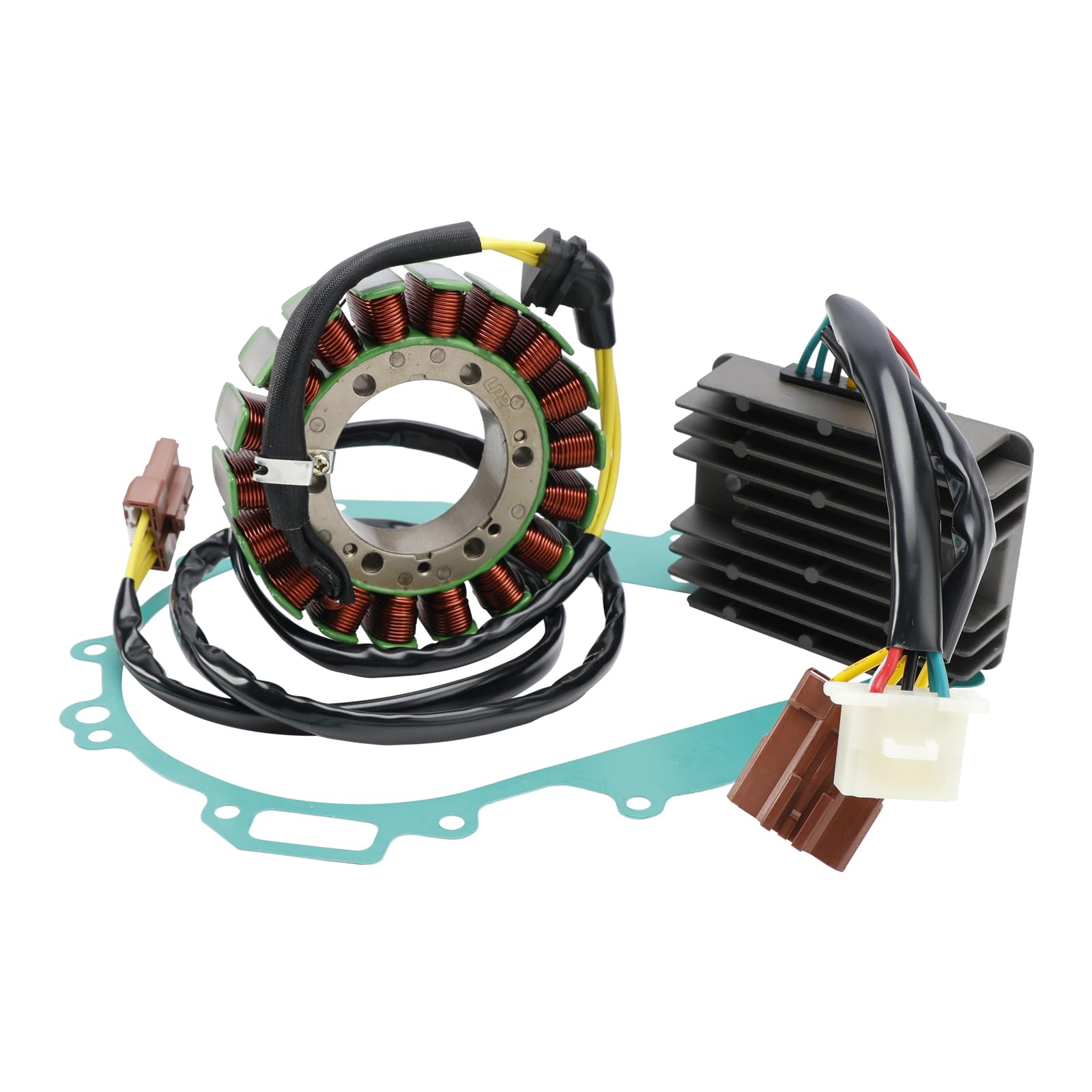 Magneto Coil Stator + Voltage Regulator + Gasket Assy Adatto per Aprilia RSV 1000 R 2004-2008 / RSV1000 Tuono 2006-2009