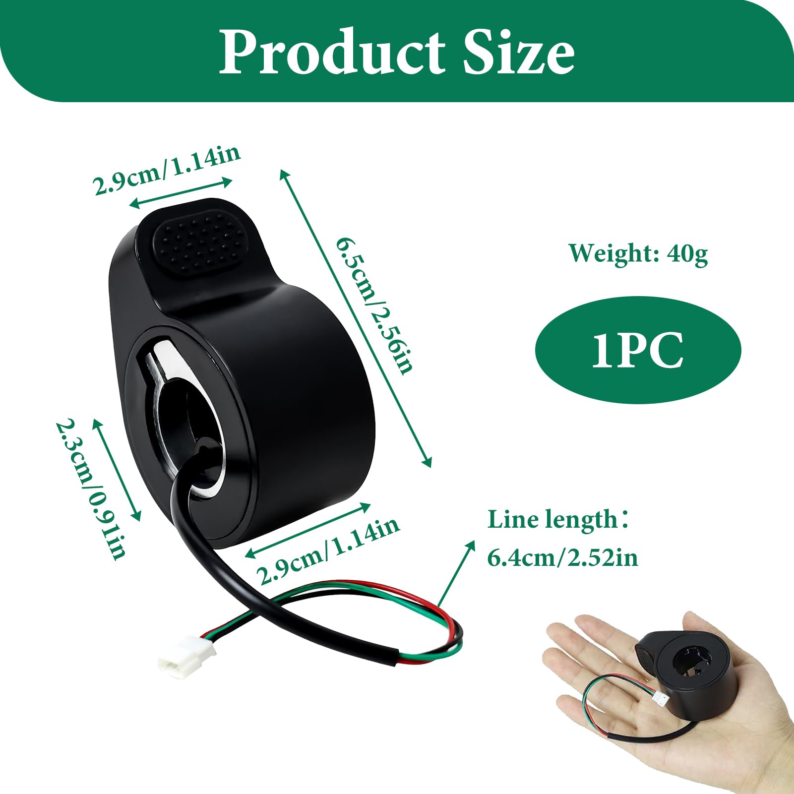 VGEBY Gasgriff Für Ninebot ES1/ES2/ES3/ES4 E-Scooter - Daumen Gashebel Ersatz