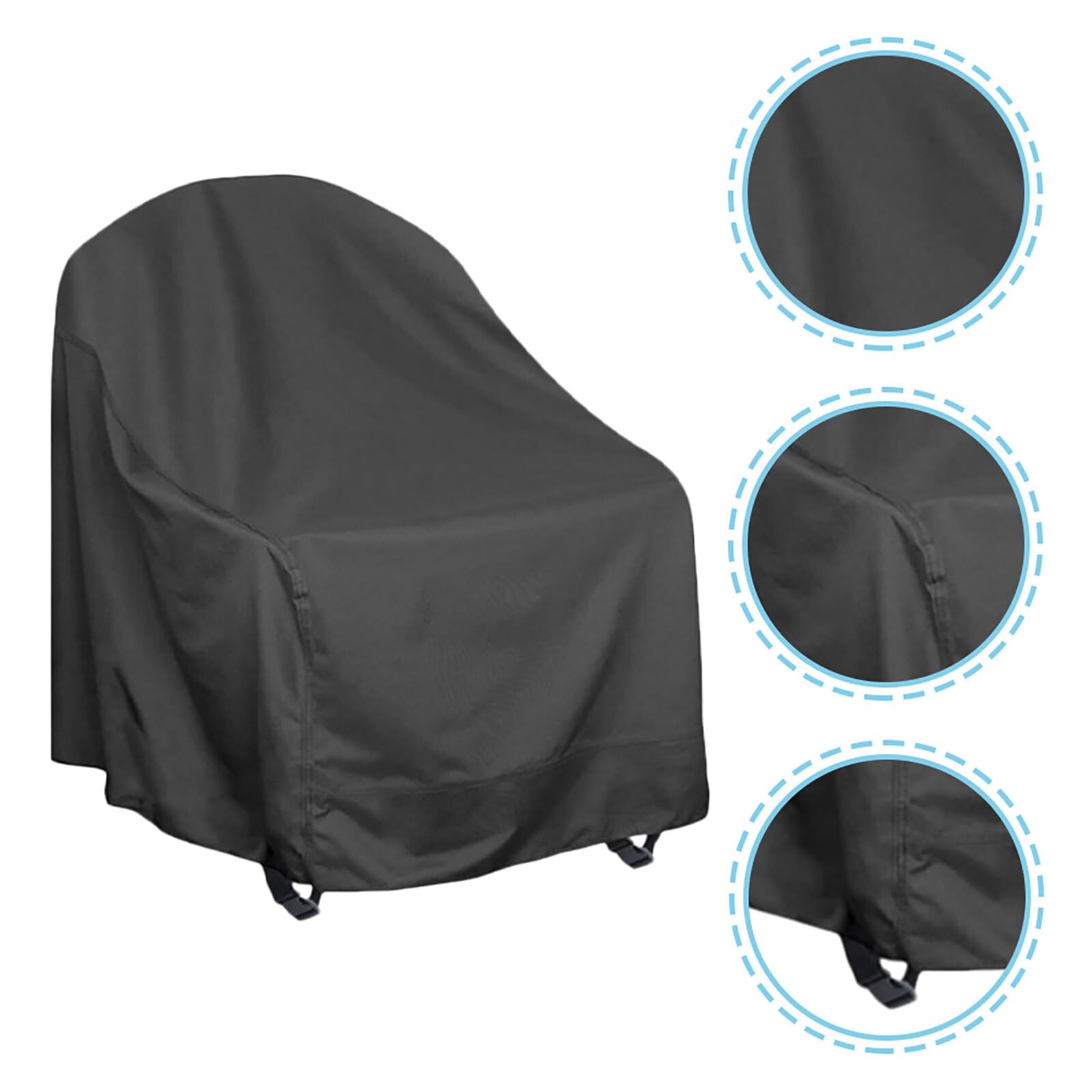 Housse Fauteuil Bascule Jardin Imperméable Oxford Protection Anti-uv et Vent Couverture de Meubles Extérieurs avec Cordon Ajustable Résistante Poussière et Aux Intempéries