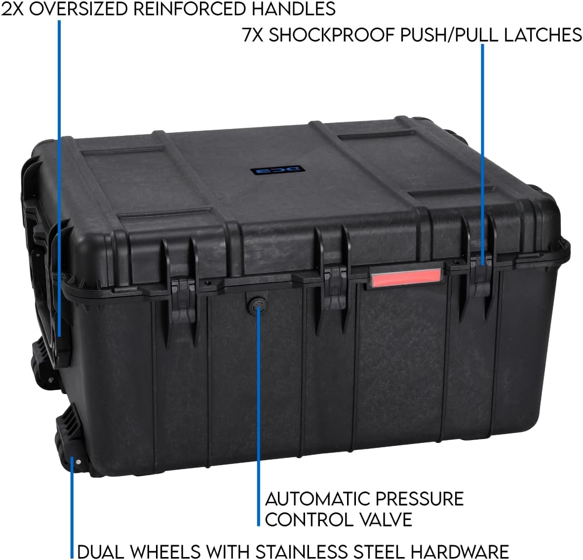DCB Cases - Element 8477F Waterproof Rolling Hard Case with Foam Insert | IP67 Dustproof Impact-Resistant Protective Equipment Case | 33 x 28 x 17 | Wheels | Telescoping Handle