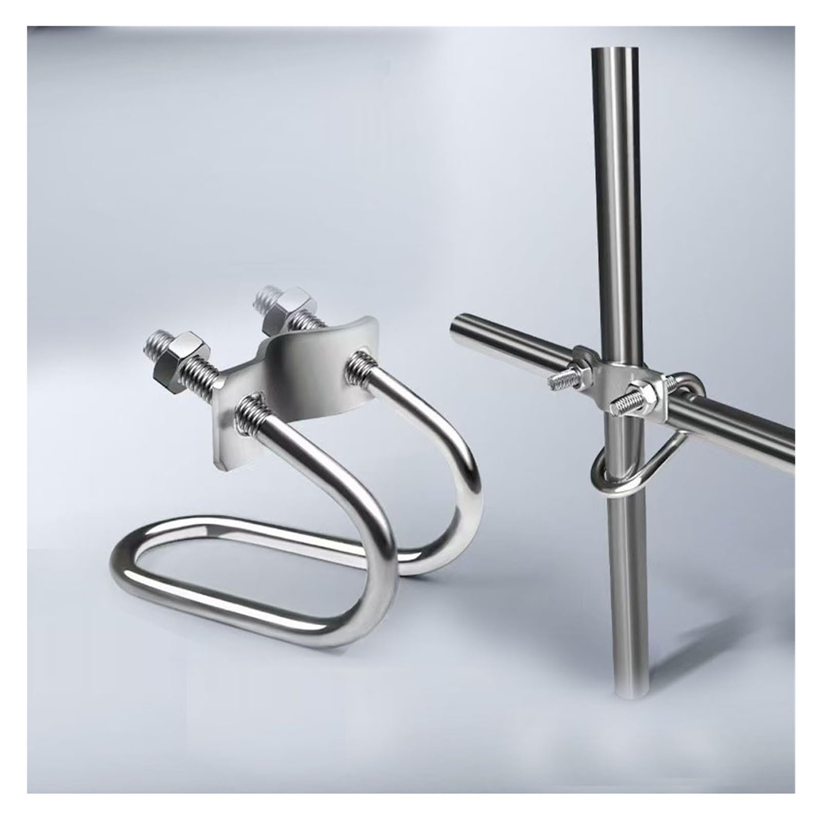 Morsetto a U per tubi, Morsetto A U Con Bullone A Doppio Tubo Zincato for Ponteggi, Dimensioni Multiple M6 E M8(M8 32X50)
