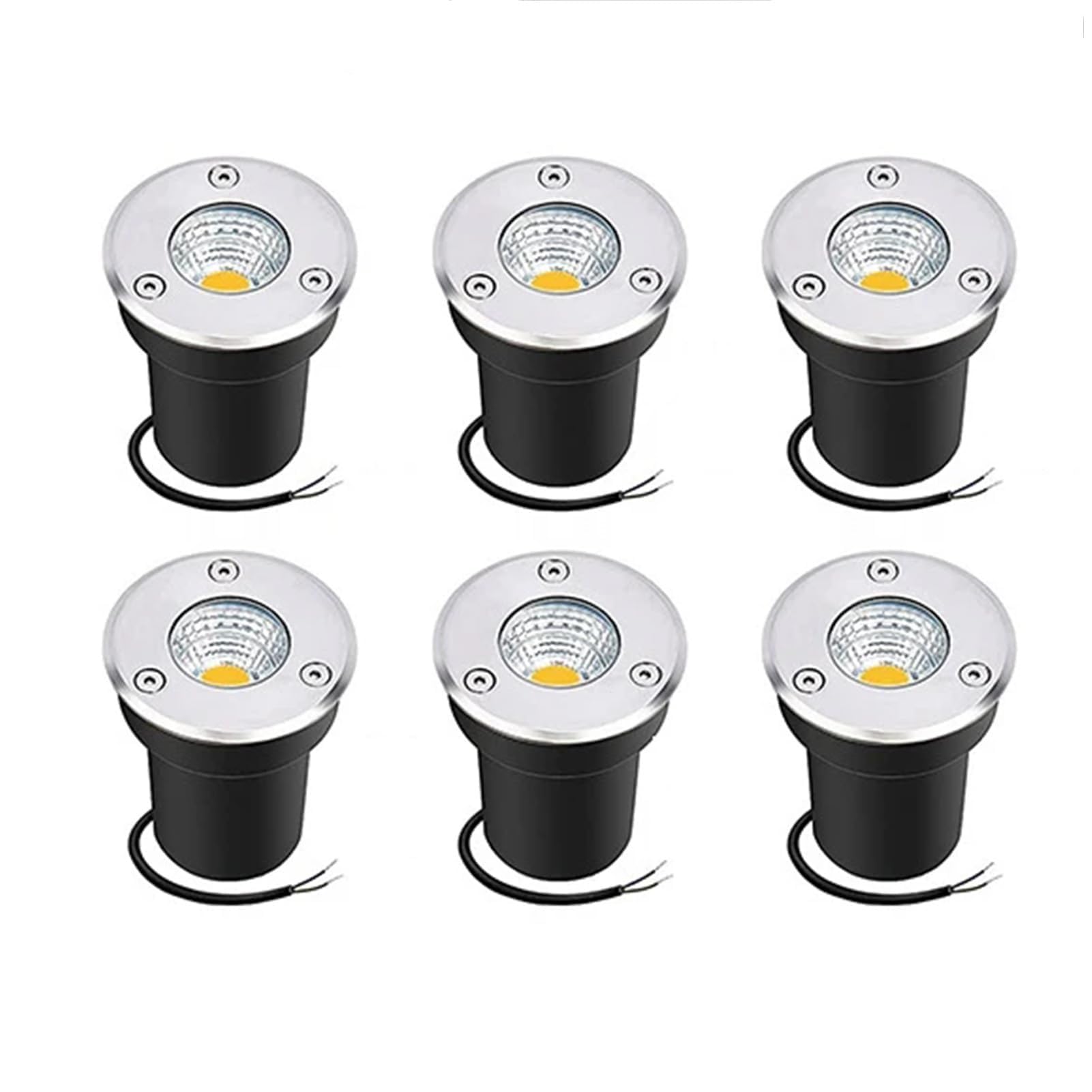 Aixilan White Spot Lights,6Pcs Led Beam Spotlight, Ac85-265V Cob Garden Landscape Lights, Recessed Buried Lights, For Outdoor Park Driveway Underground Lighting(,5W)