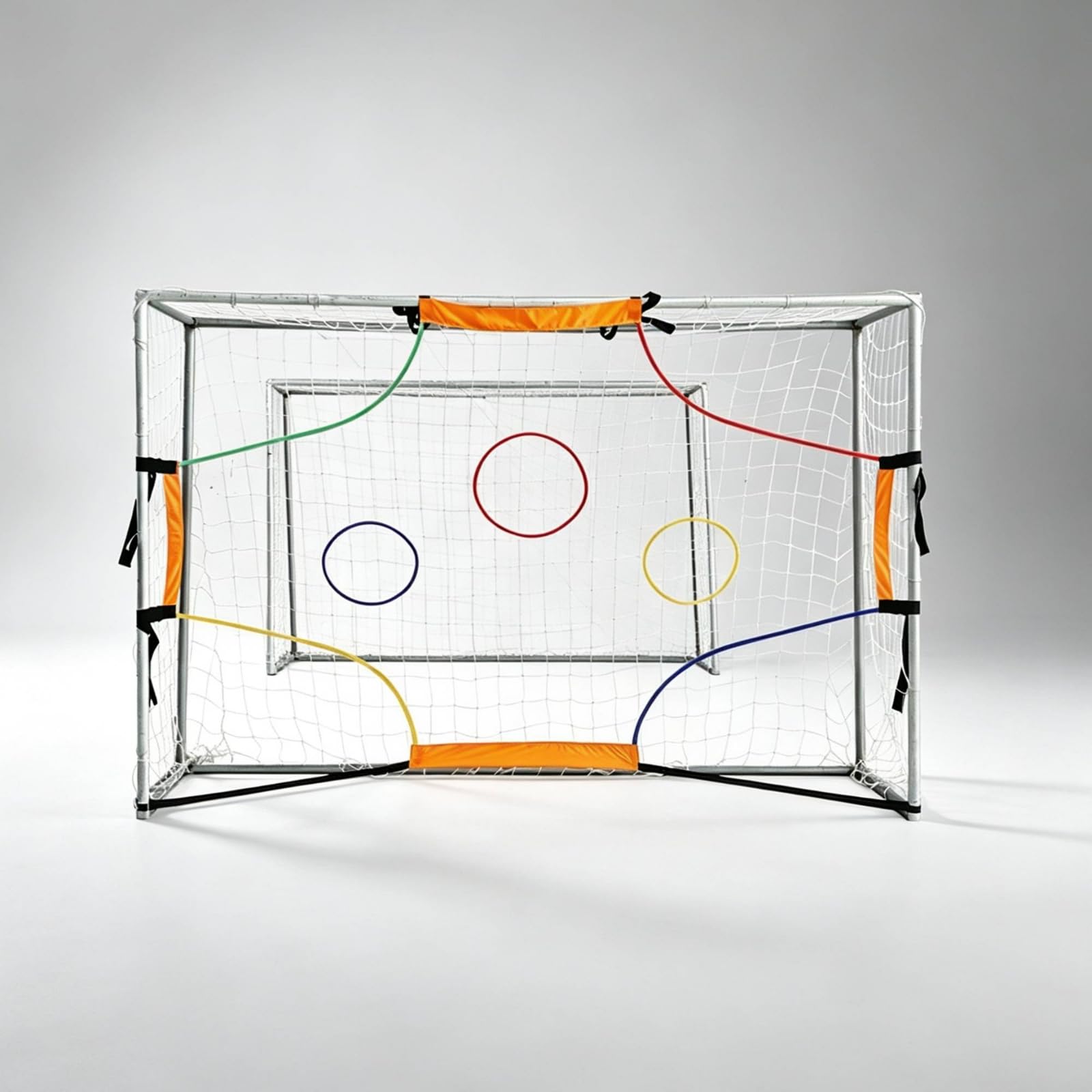 rockible Soccer Training Net Rete Bersaglio Allenamento Calcio Precisione con Linee Target Ben Visibili E Sezioni Rinforzate Tessuto Oxford Poliestere, 3 2M