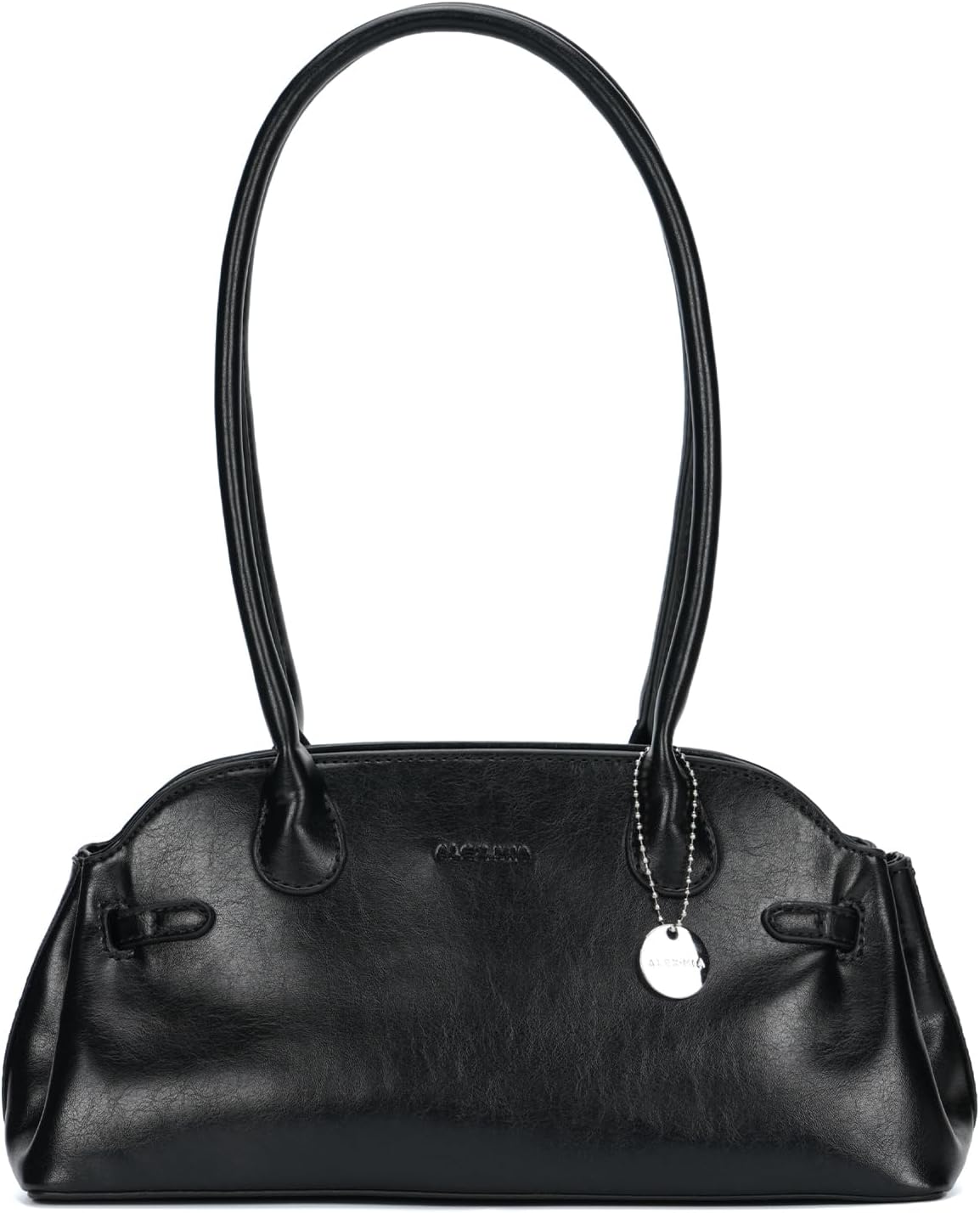 Vintage Shoulder Bag for Women – Elegant Leather Handbag with Chic Silver Charm Trendy Swing Bag for Work, Travel & Daily Use