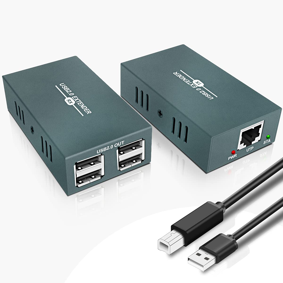 USB Extender Over Ethernet RJ45 LAN Extension with 4 USB 2 0 Ports Transmit 50m 165ft Over Ethernet