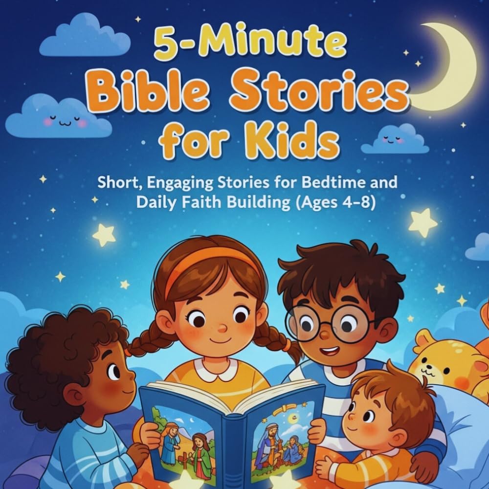 5-Minute Bible Stories for Kids: Short Bedtime Stories for Ages 4–8 That Teach Faith, Love, and Courage