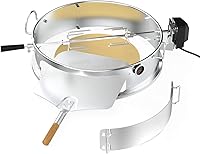 Vista 8 de only fire - Kit combinado de asador y pizza multiusos de acero inoxidable para Weber de 18 pulgadas y otras parrillas similares tipo kettle