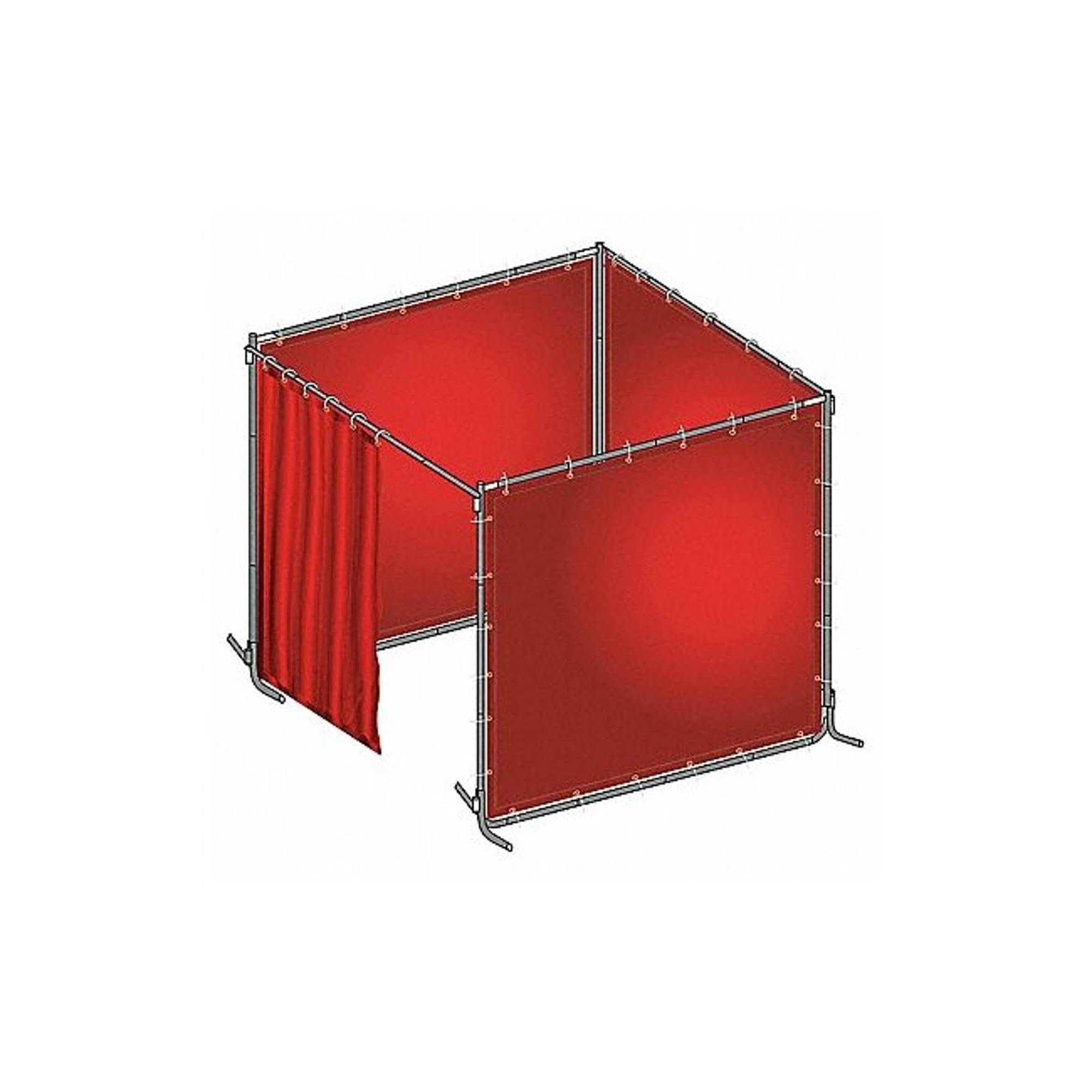 Welding Booth, 8 ft. W, 6ft, 0.014 in., Red