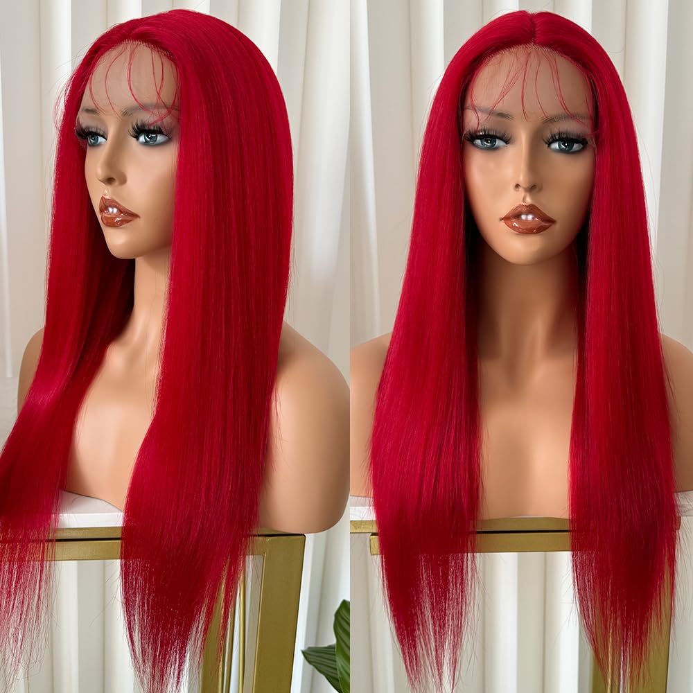 Amazon.com : Phyoung Red Hair Lace Front Wigs Long Straight  display picture 1