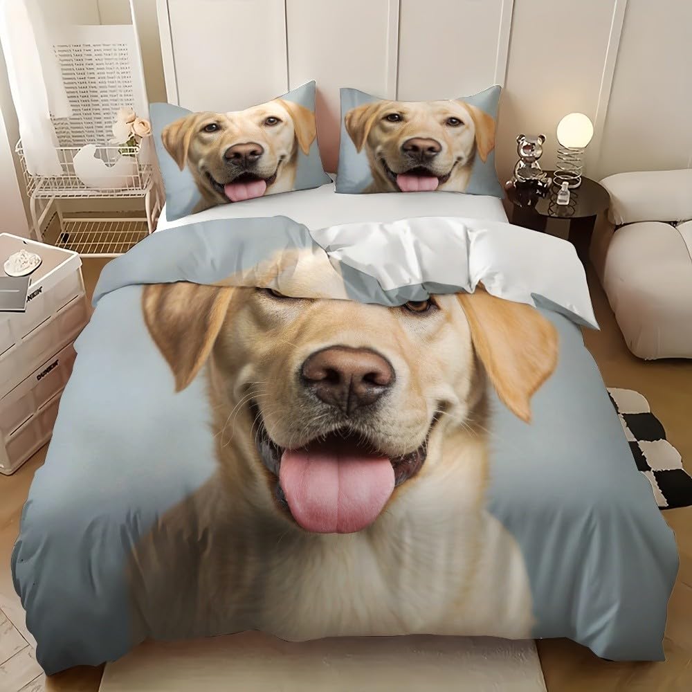 Housse de couette Labrador 200x200 pour une décoration de chambre à coucher cosy et mignonne