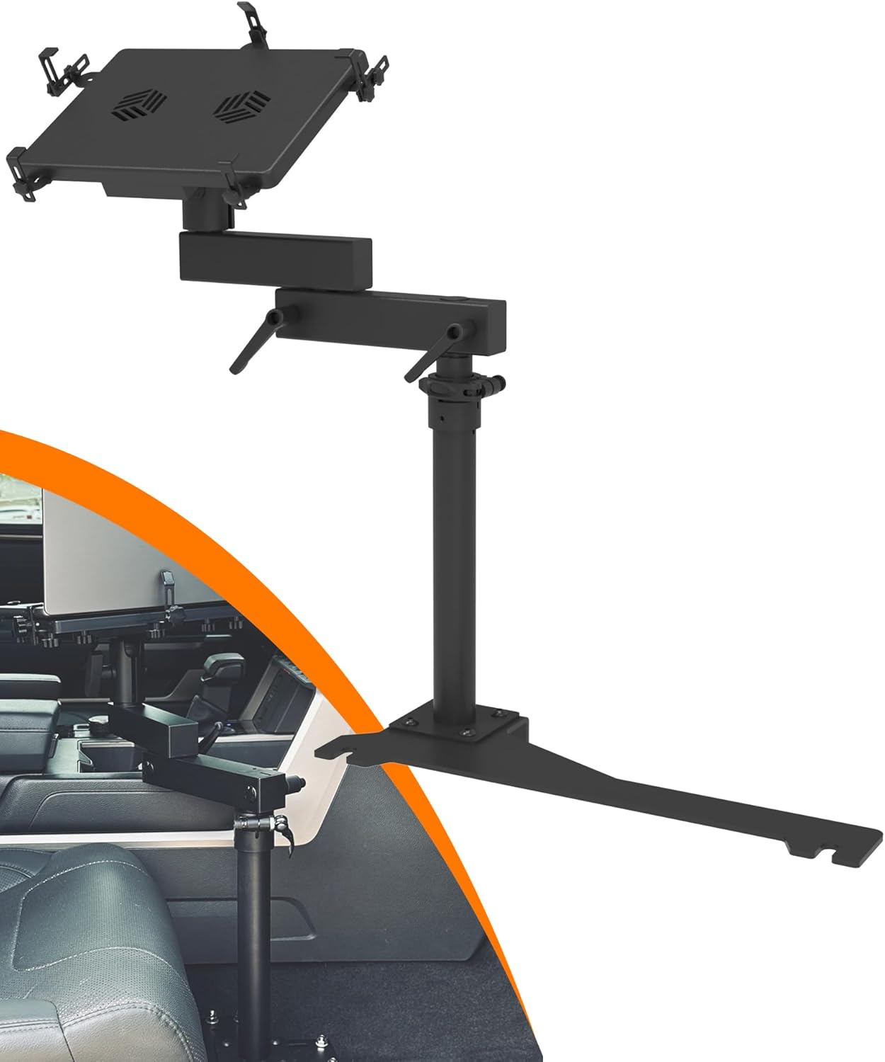 MELIPRON Truck Laptop Mount Fit for Toyota Tundra 2022-2024 Ford Focus 2003-2010 No-Drill Vehicle Laptop Stand Holder for Passenger Seat 22-24 Toyota Tundra & 03-10 Ford Focus