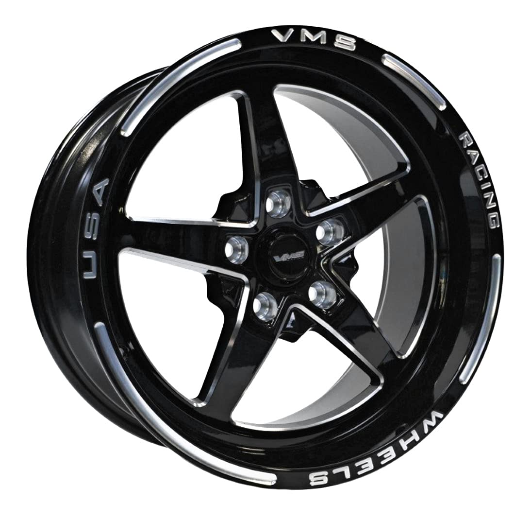 VMS RACING Wheels Star 17X10 5X115 30 ET 73.1 CB Black Milling Finish