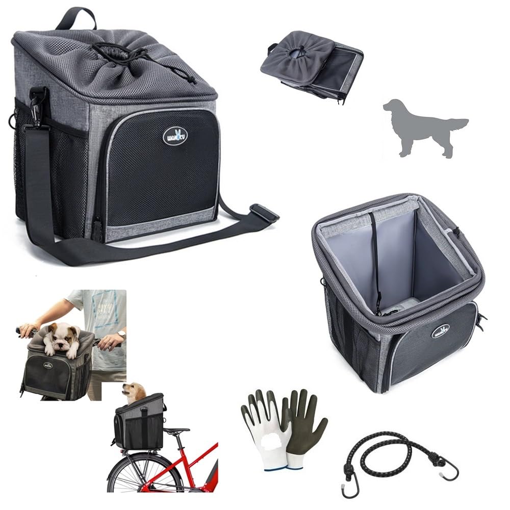 COMPATIBILE CON Bianchi TRASPORTINO PER CANI GATTI CONIGLI BORSA PER LA BICI ZAINO TRACOLLA PER ANIMALI TRASPIRANTE CON TAPPETINO E RINFORZI LATERALI MAX 5,5KG DIM.35X26X30.5 CM