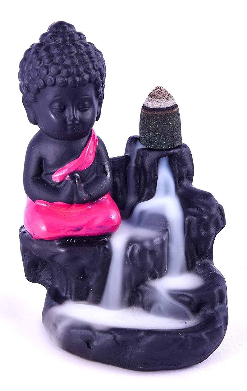 Tranquil Serenity Buddha Smoke Fountain with 10pc Premium Incense Cones - Create a Zen Atmosphere with Aromatic Bliss