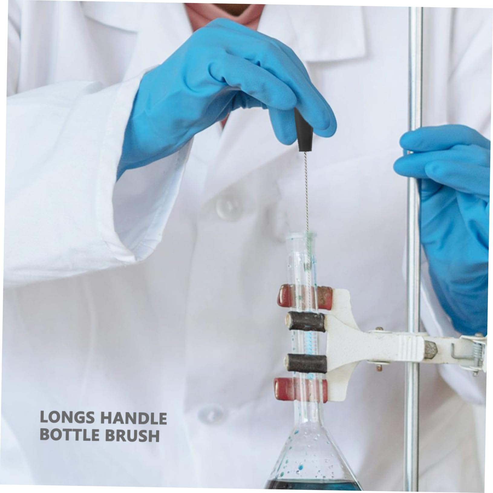 KICHOUSE 4pcs Long Handle Brush Water Bottle Cleaning Scrub Brush Waterbottle Washing Brush Bottle Cleaning Brush Water Cup Clean Brush Water Cup Brush Bottle Scrubber Brush Nylon Blue