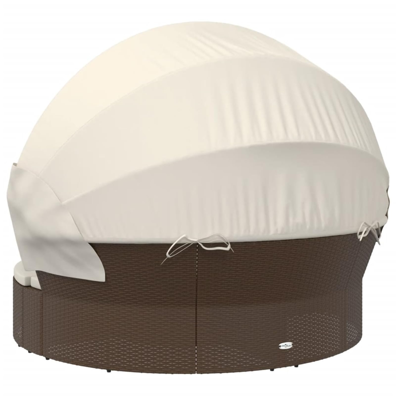 Homgoday Lit de Repos d'extérieur avec Auvent et Coussins Résine Tressée, Bain de Soleil de Jardin, Lit de Camping pour Plage, Extérieur, Balcon, Terrasse A