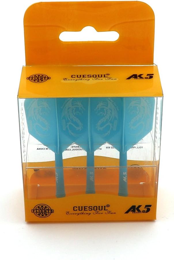 CUESOUL Integrated Dart Shaft and Flights Blue with Pattern Design : Sports & Outdoors