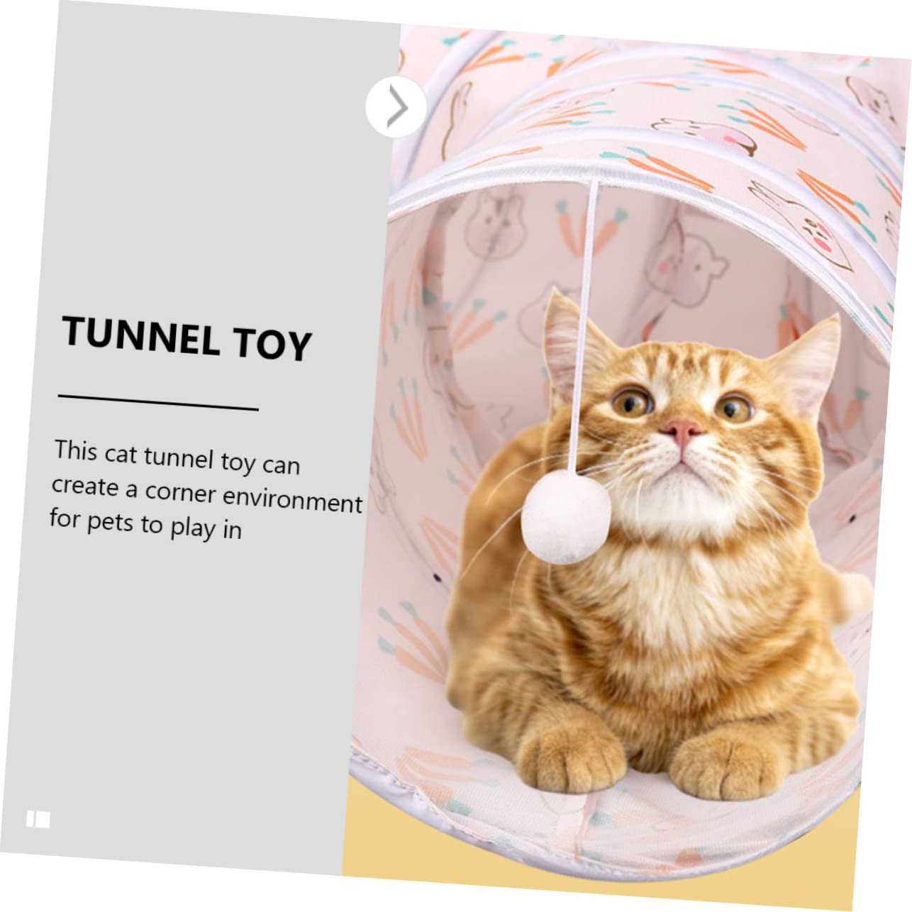 Katzentunnel mit Faltbarem Design Interaktiver Tunnel für Kätzchen Verstecken und Chew Ball für Indoor Nutzung