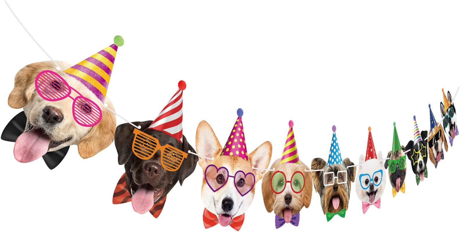 Hooqict Dog Birthday Banner Puppy Themed Party Decorations for Backdrop Dog Party Banner Happy Birthday Garland Sign for Boys Girls Kids 1st 2nd 3rd