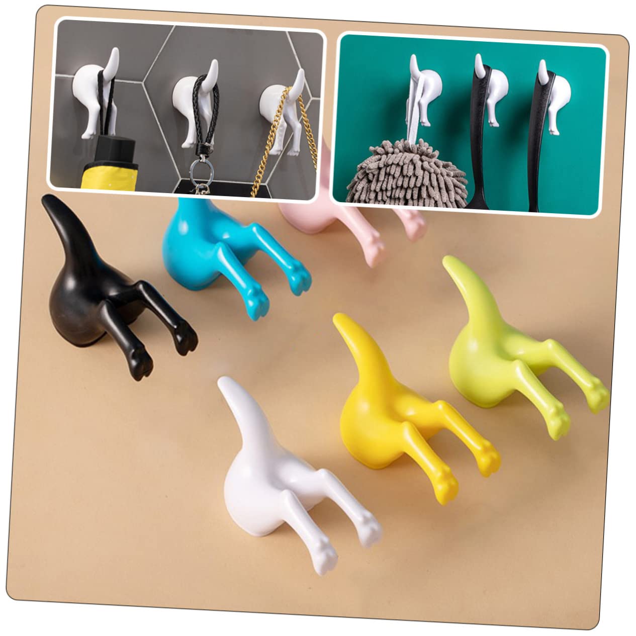 Artibetter 10pezzi Ganci Decorativi Da Muro Da Ganci Per Appendiabiti Per Cucina e Bagno Supporto Pratico Per Chiavi e Borse Design Moderno Foratura