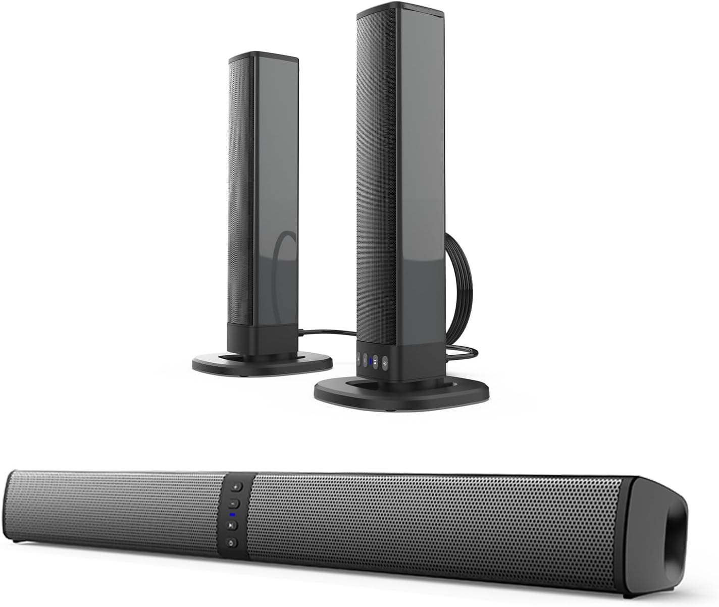 JFX Sound Bar for Smart TV, Soundbar with 5.0 Bluetooth, 3/ARC/Opt/AUX Connect, 2-in-1 Detachable Home Soundbar for TV/PC/Gaming/Projectors, Sound Bar TV Speakers with 3D Surround Bass Effect-image-28