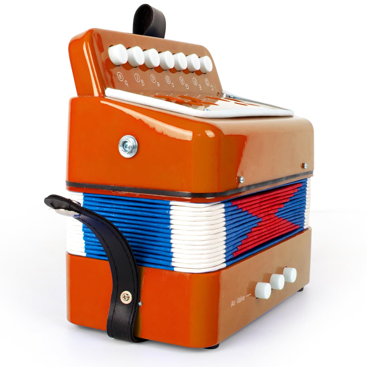 Horse Accordéon à 10 touches pour enfants débutants, léger et respectueux de l'environnement (orange)
