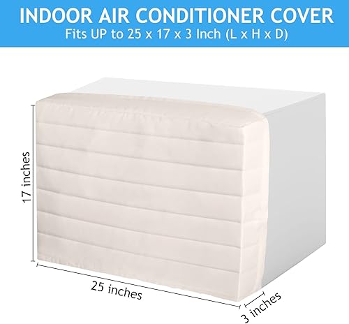 Miniatura 2 de Tatuo 2 piezas de cubierta de aire acondicionado interior con doble aislamiento, cubierta de aire acondicionado de pared para unidades de ventana,