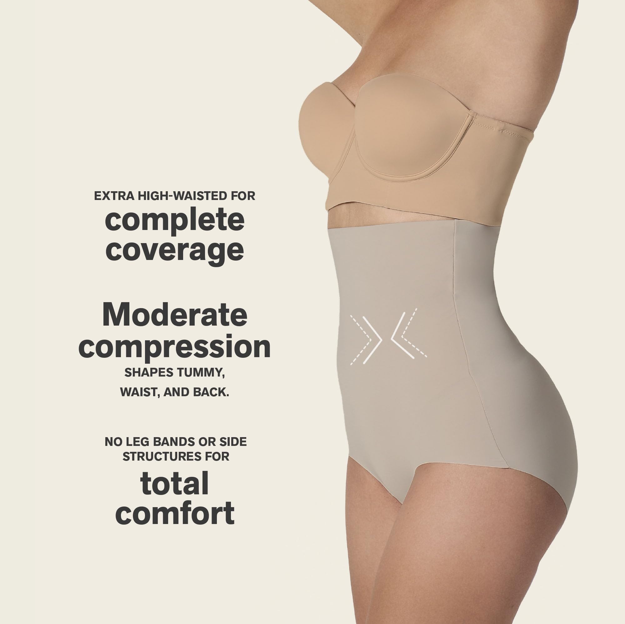 Leonisa Culotte Gainante Taille Haute avec Maintien modéré du Ventre et du Dos
